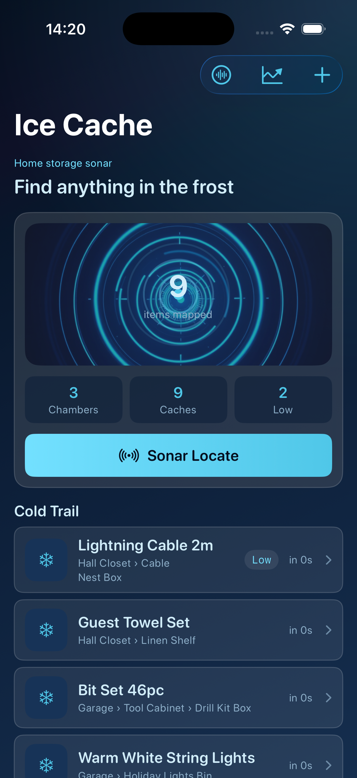 Ice Cache frost radar home